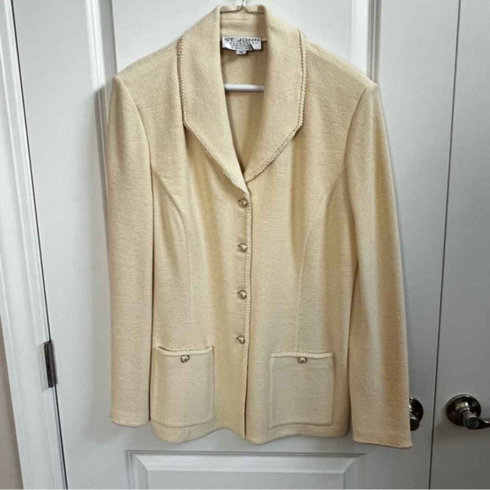St. John Cream Knit Blazer